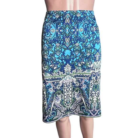 Talbots Paisley A-Line Skirt 2 Knee Length Psychedelic Retro 60’s Hippie Career - Picture 1 of 5